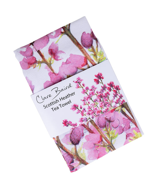 Scottish Heather Tea Towel by Clare Baird