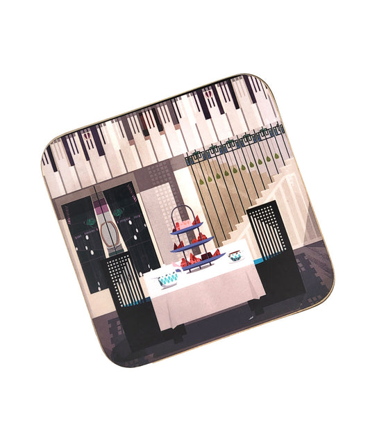 Mackintosh at the Willow Tearoom Interior Design Coaster by Hole in my Pocket