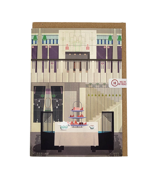Mackintosh at the Willow Tearoom Interior Greetings Card