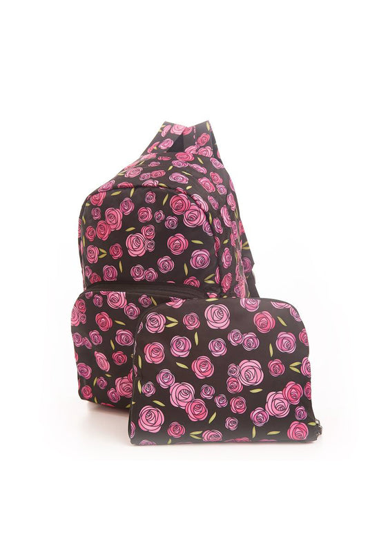 Eco Chic Backpack with Mackintosh Rose pattern on a white background