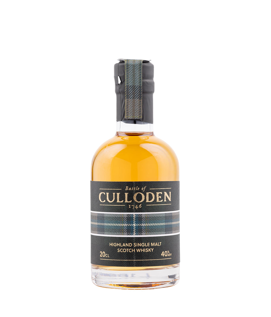 Bottle of Culloden 1746 Highland Single Malt Scotch Whisky 20CL on a white background
