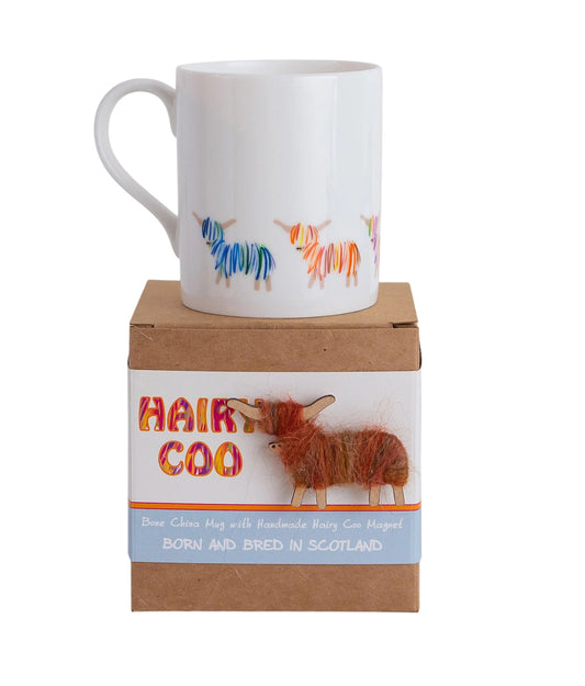 Hairy Coo Highland Cow Mug with Fridge Magnet