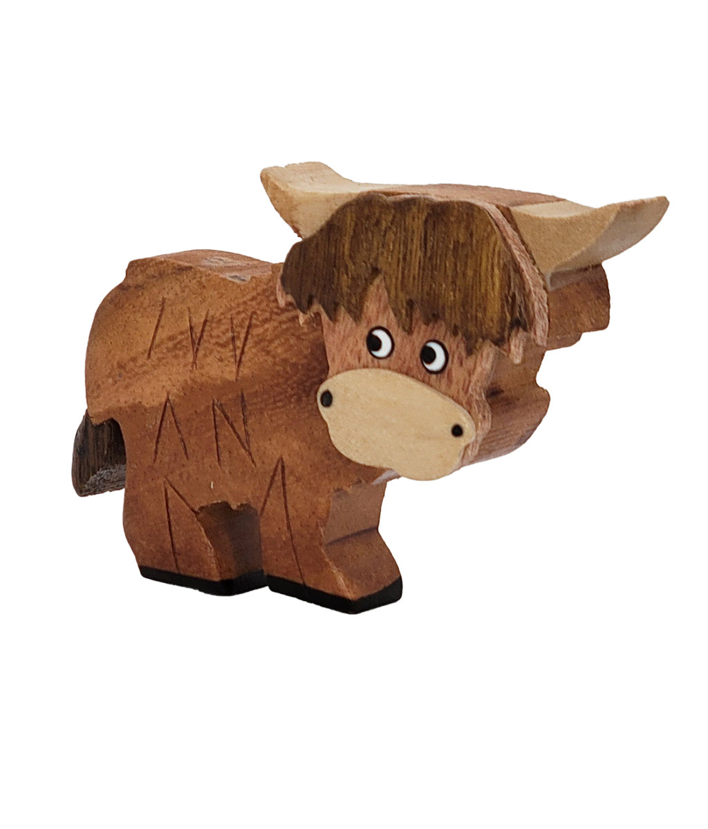 Highland Cow Wooden Fridge Magnet - Short Hair