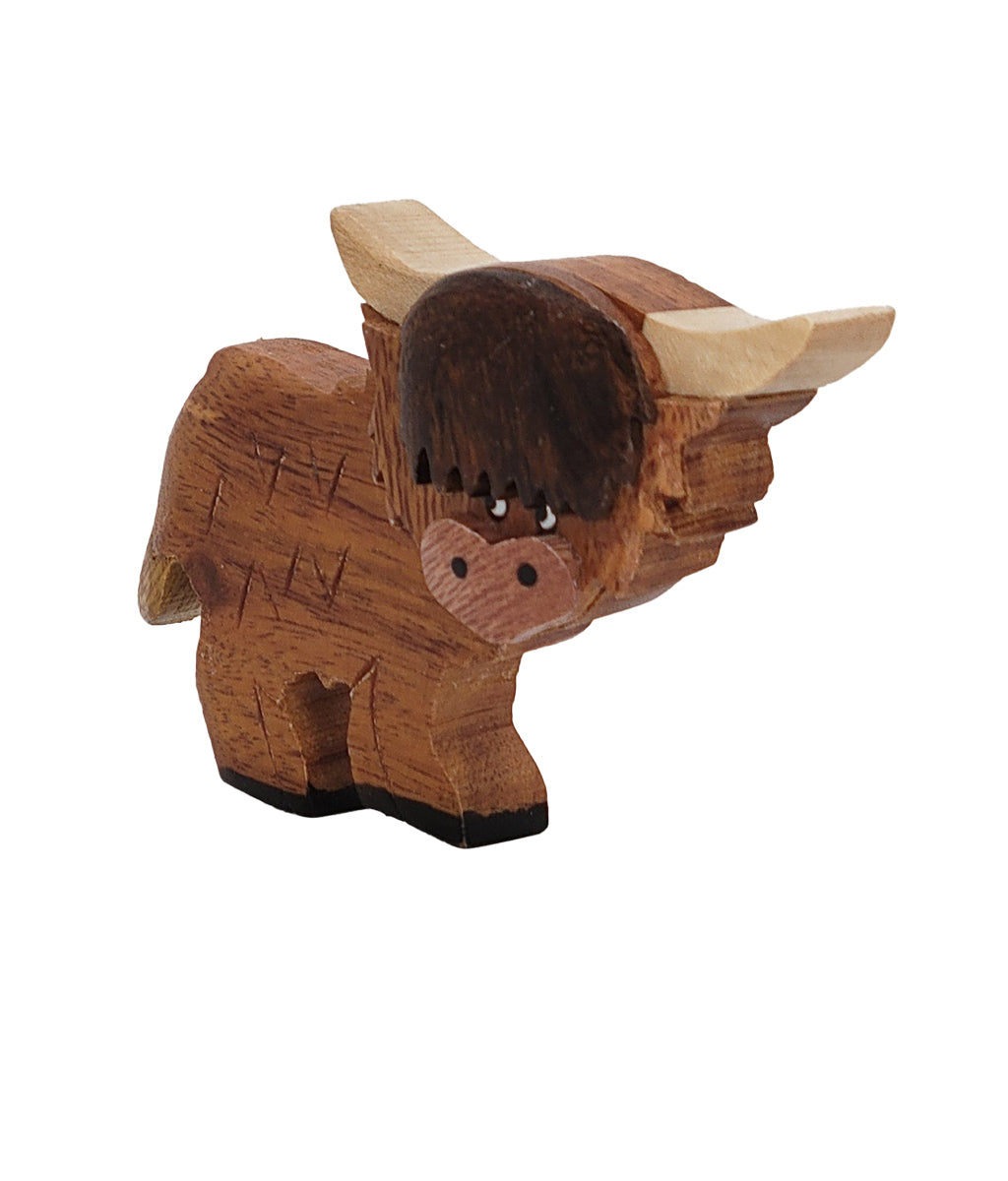 Highland Cow Wooden Fridge Magnet - Long Hair