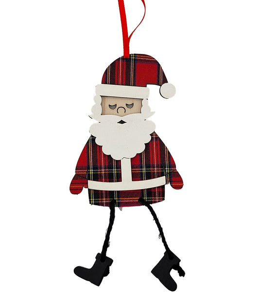 Santa Royal Check Christmas Decoration