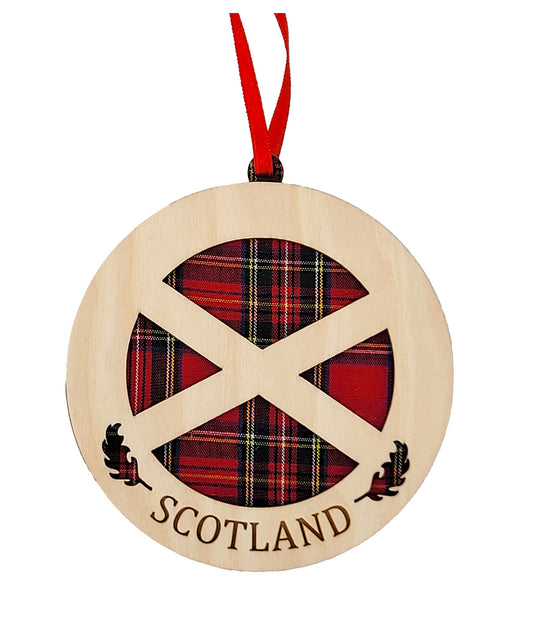 Scotland Souvenir Medallion Royal Check Christmas Decoration