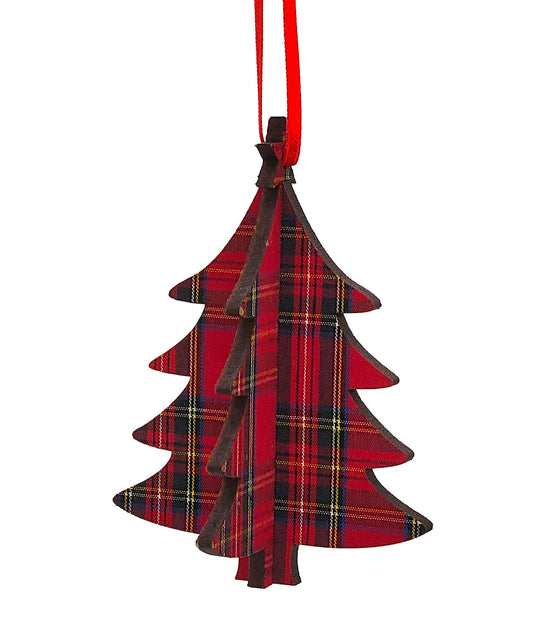 3D Christmas Tree Royal Check Christmas Decoration