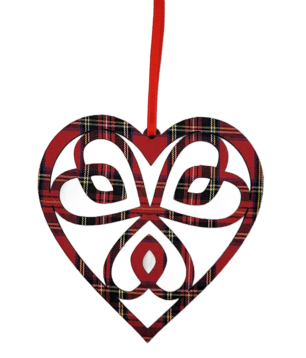 Celtic Heart Royal Check Christmas Decoration