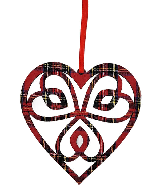Celtic Heart Royal Check Christmas Decoration