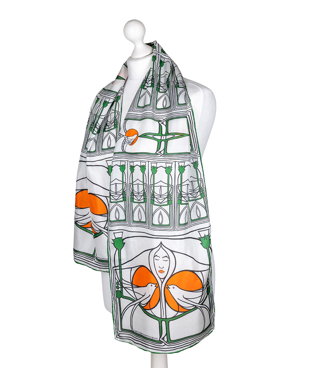 Mackintosh Lady With The Dove Silk Scarf on a white background