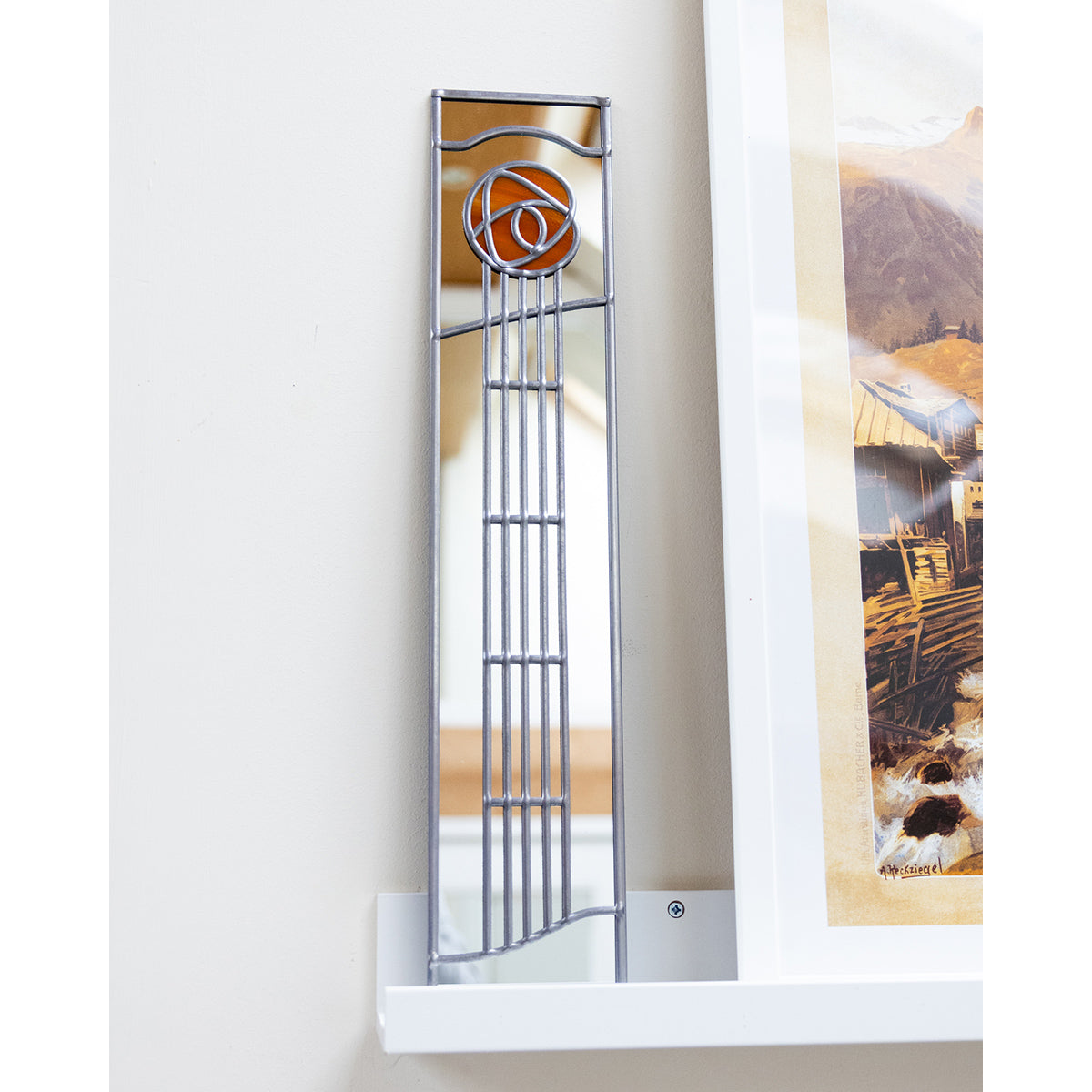 Charles Rennie Mackintosh Slim Mirror School of Art in Burned Orange