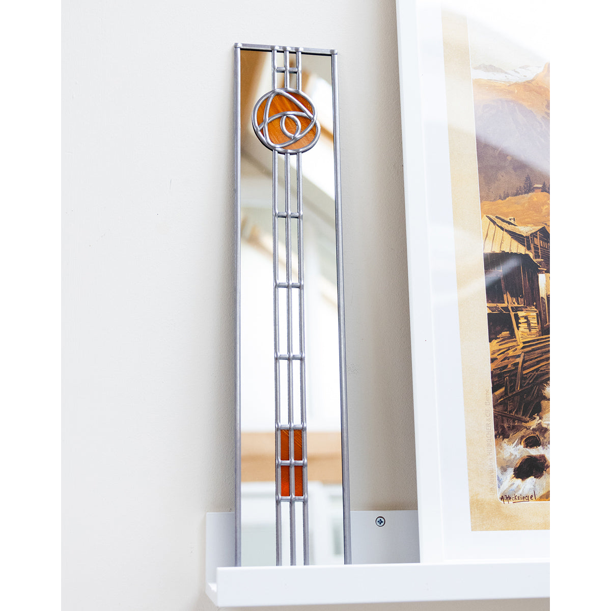 Charles Rennie Mackintosh Slim Mirror Argyll Rose in Burned Orange