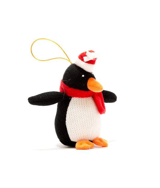 Knitted Penguin with Hat & Scarf Christmas Decoration