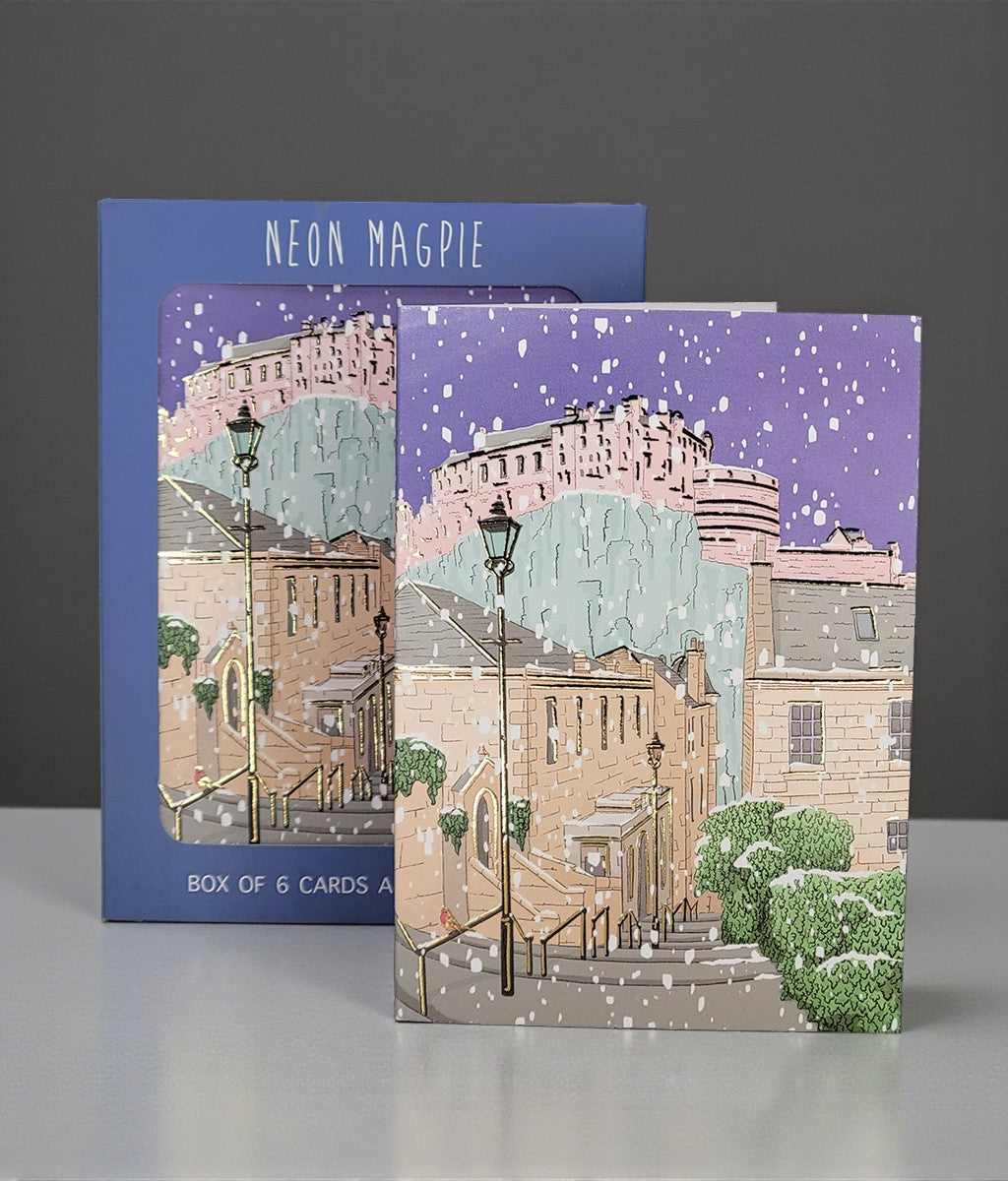 Christmas Cards Edinburgh Vennel Steps Box of 6