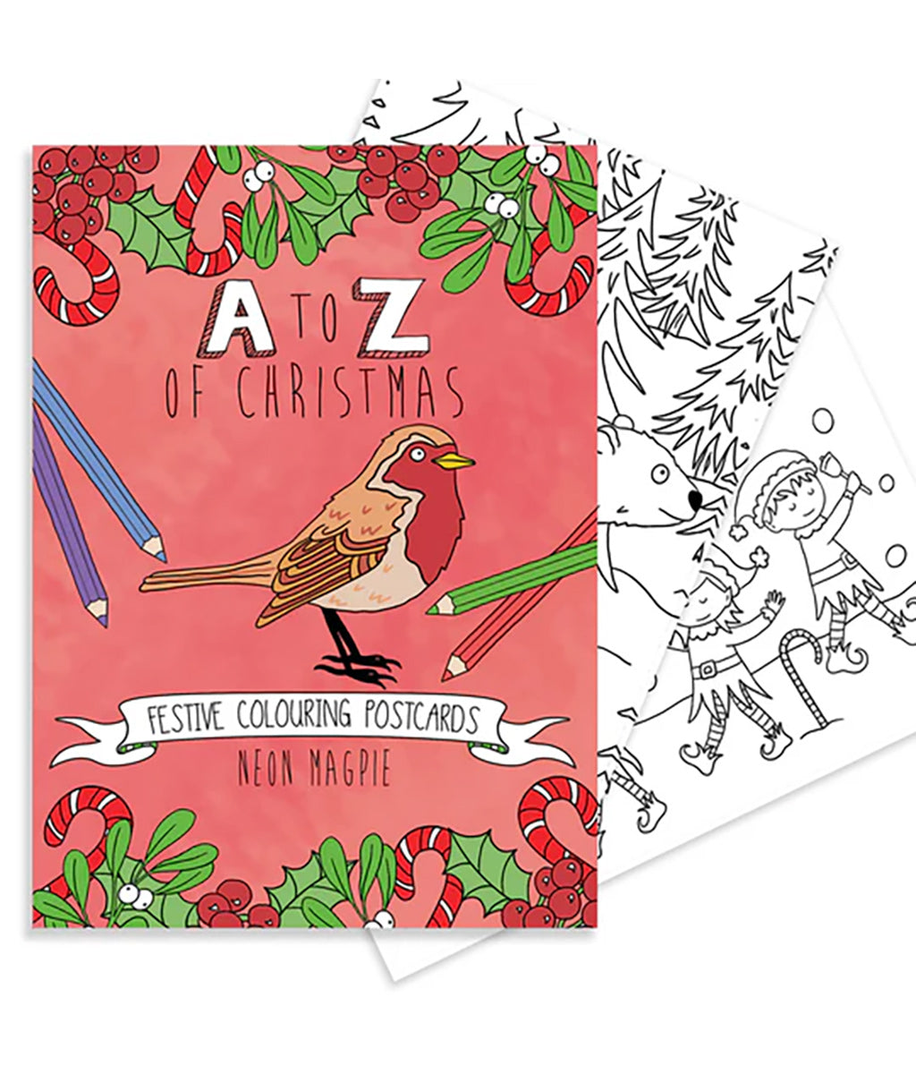 A to Z of Christmas Colouring Postcards