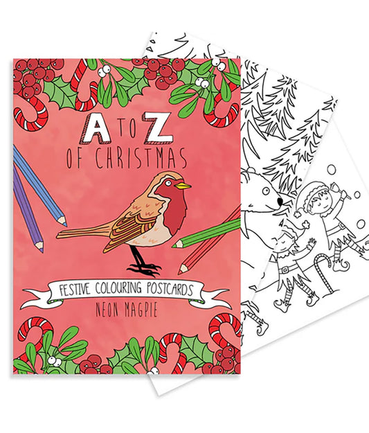 A to Z of Christmas Colouring Postcards