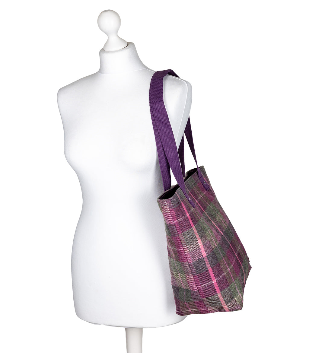 Earth Squared Berry Tweed Tote Bag