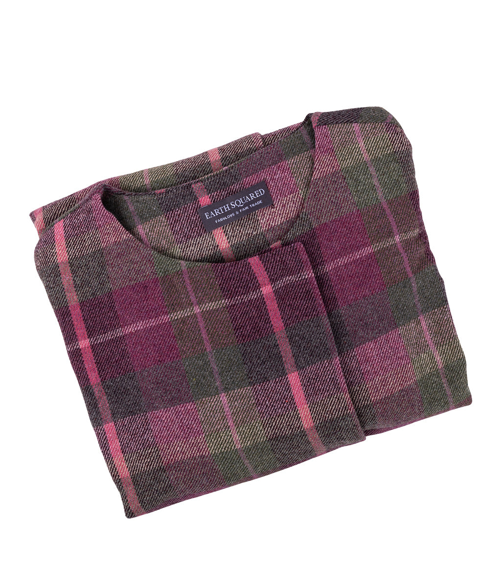 Earth Squared Berry Tweed Wrap folded against a white background