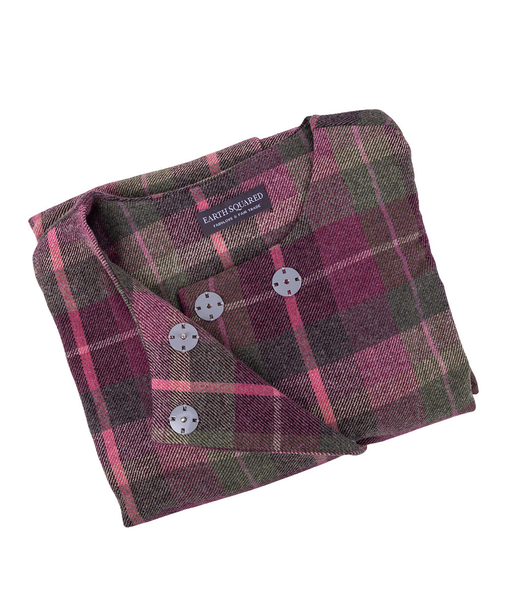 Earth Squared Berry Tweed Wrap folded against a white background