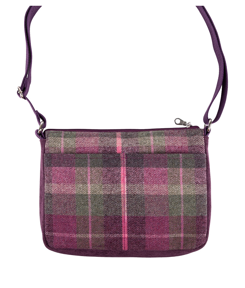 Earth Squared Berry Tweed Highland Cow Messenger Bag