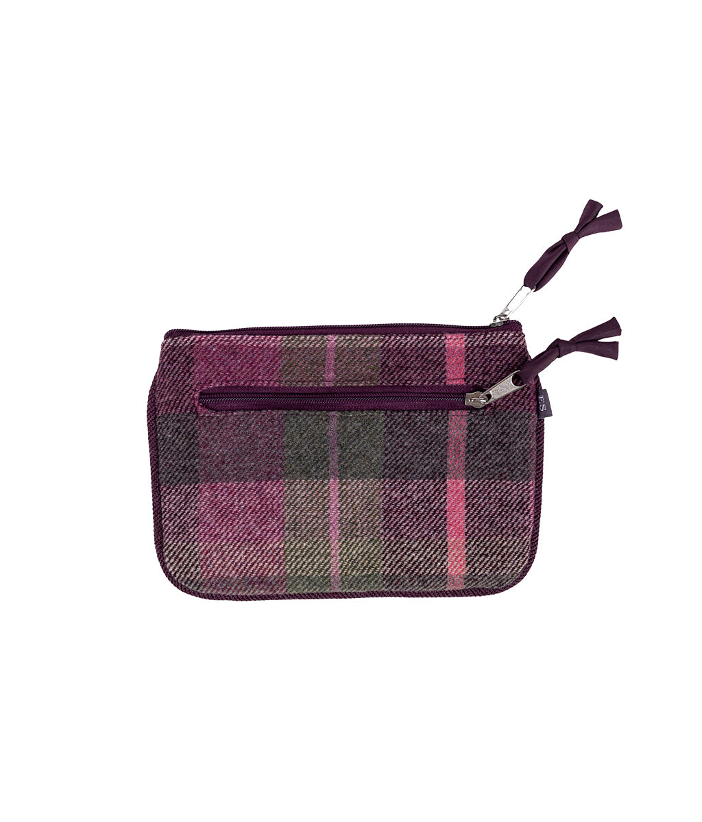 Earth Squared Berry Tweed Purse on a white background