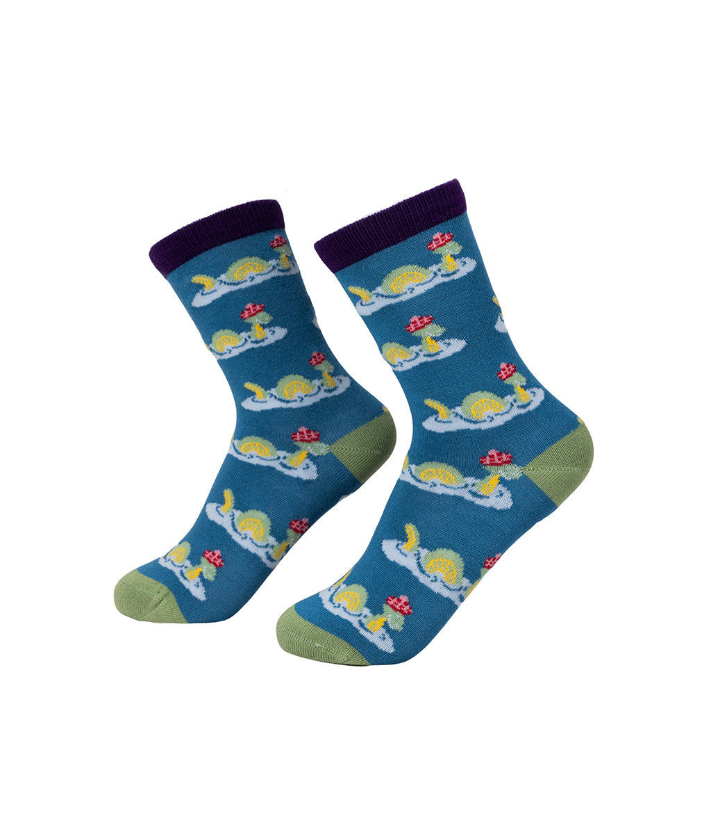 Kids Bamboo Socks With Nessie Pattern - Loch Ness monster