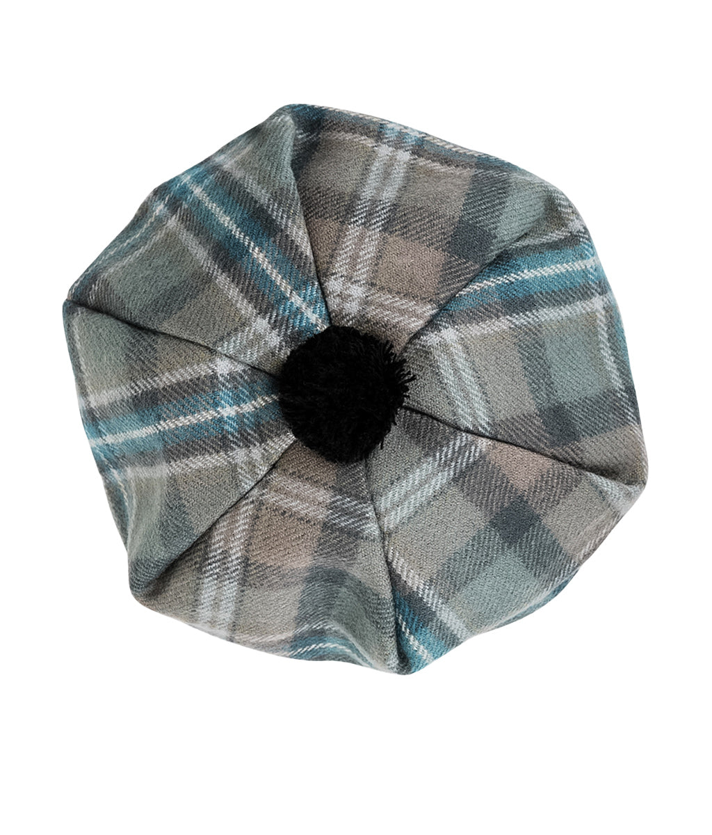 Spirit of Culloden Tartan Tammy Hat with a black center on a white background