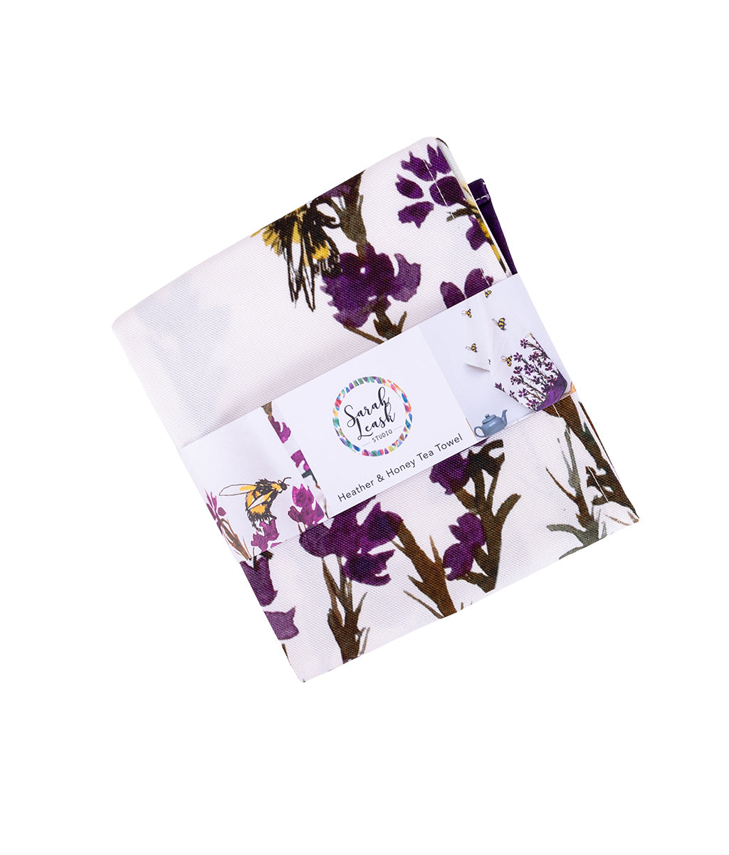 Heather & Honey Pattern Tea Towel by Sarah Leask