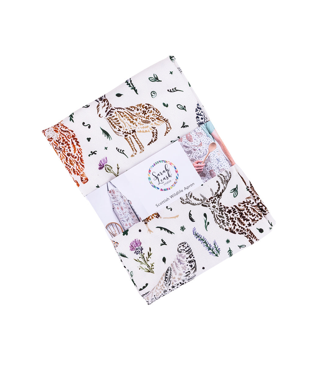 Scottish Wildlife Pattern Apron by Sarah Leask