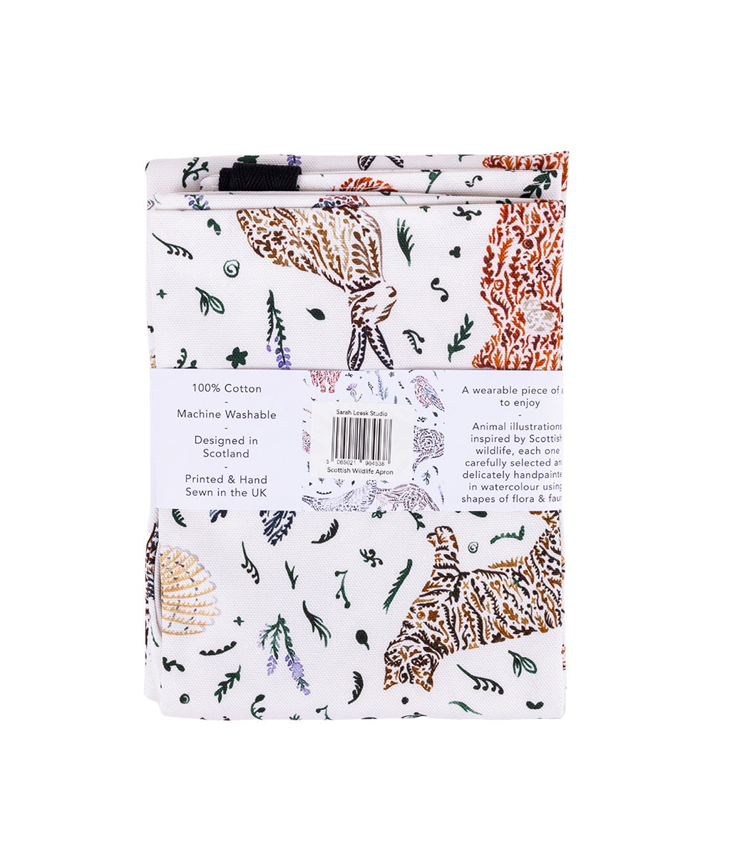 Scottish Wildlife Pattern Apron by Sarah Leask
