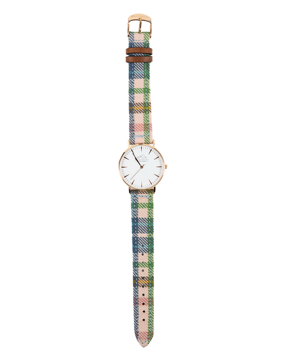 MacKinnon Watches Pink Castle Tartan Strap on a white background