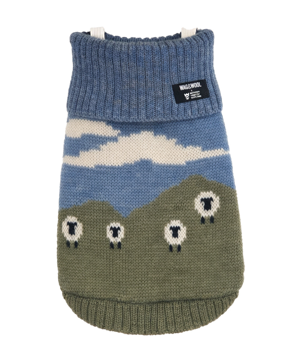 Wag & Wool Blackface Sheep Wool Dog Jumper