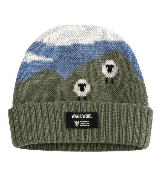 Blackface Sheep Wool Beannie Hat