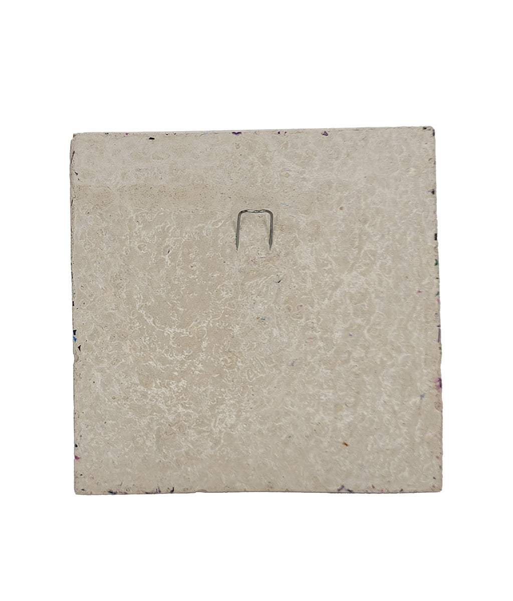 Hill House Gesso Hanging Wall Tile – Handcrafted Mackintosh Souvenir rear view showing metal hanging hook