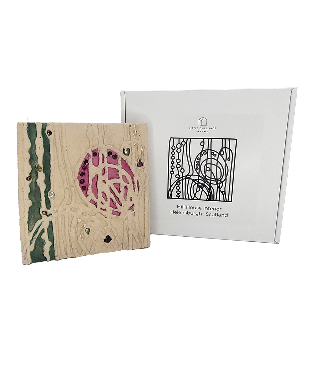 Hill House Gesso Hanging Wall Tile – Handcrafted Mackintosh Souvenir