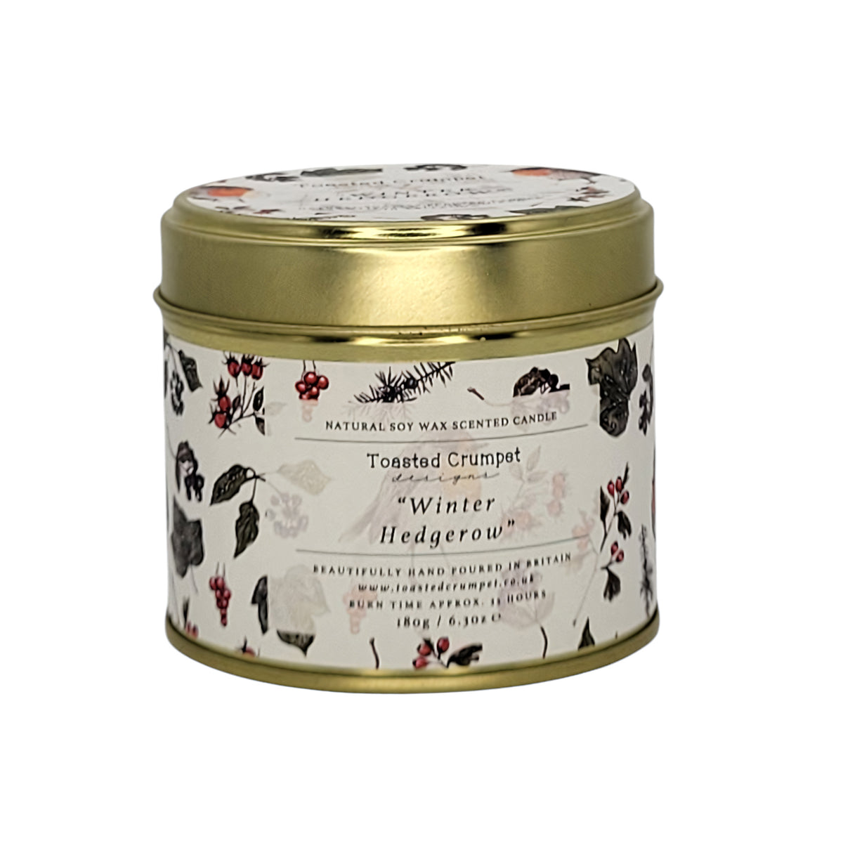 Winter Hedgerow Candle in a Matt Gold Tin