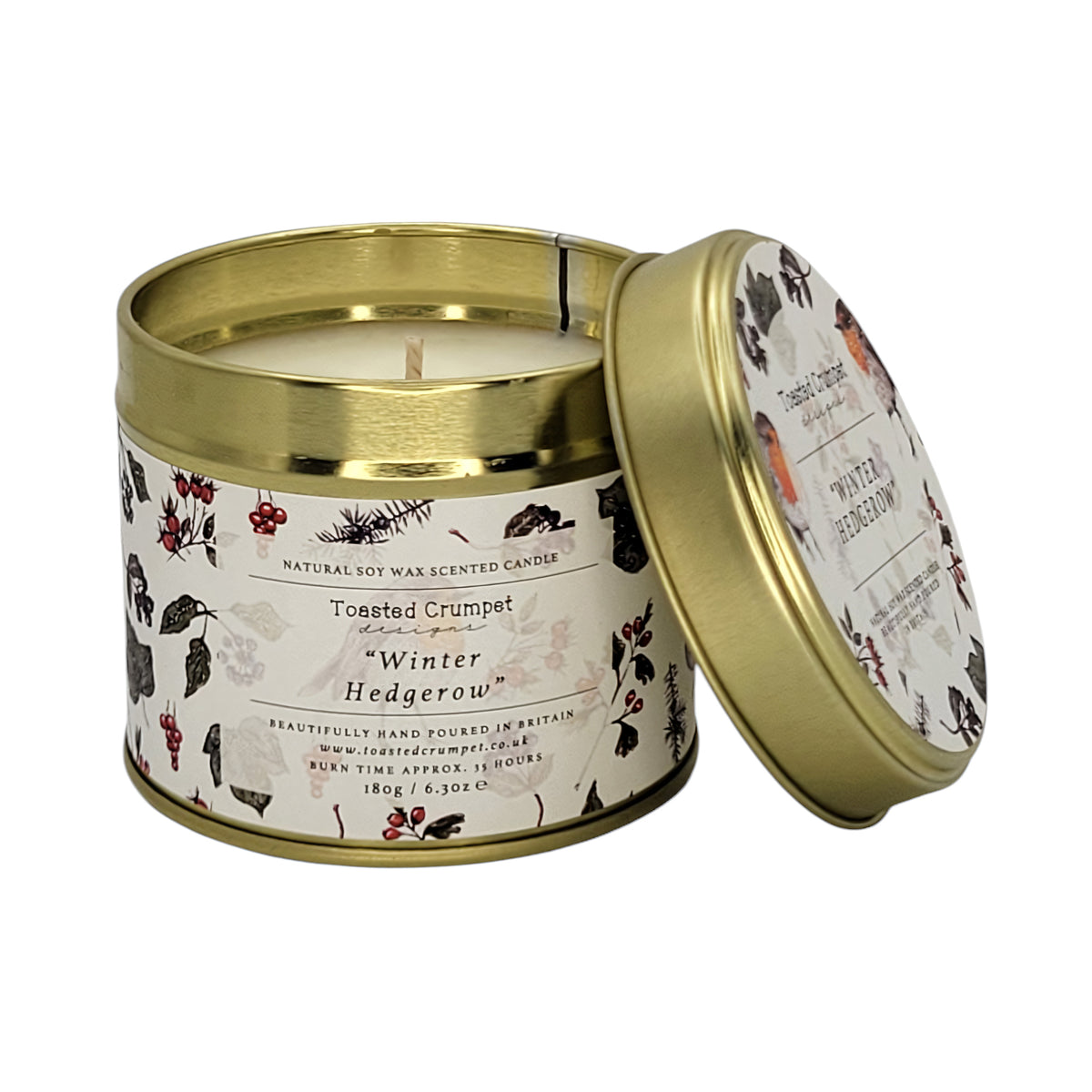 Winter Hedgerow Candle in a Matt Gold Tin