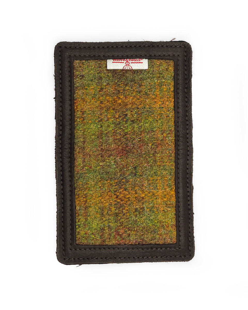 Sand Brown Plaid Harris Tweed and Deerskin Leather Wallet