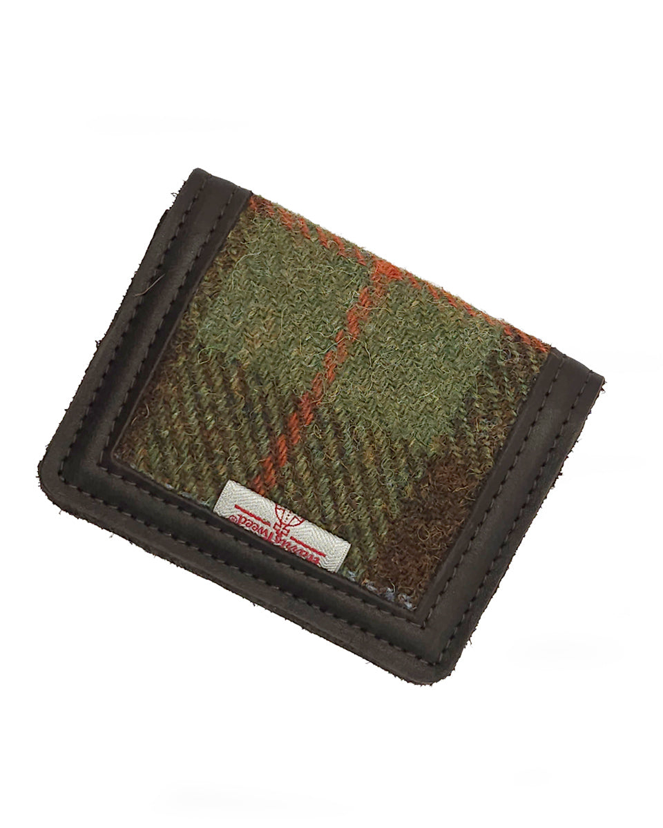 Harris Tweed and Deerskin Leather Wallet in Hunting McLeod