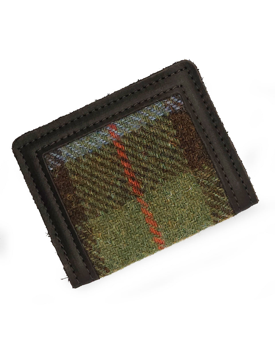 Harris Tweed and Deerskin Leather Wallet in Hunting McLeod