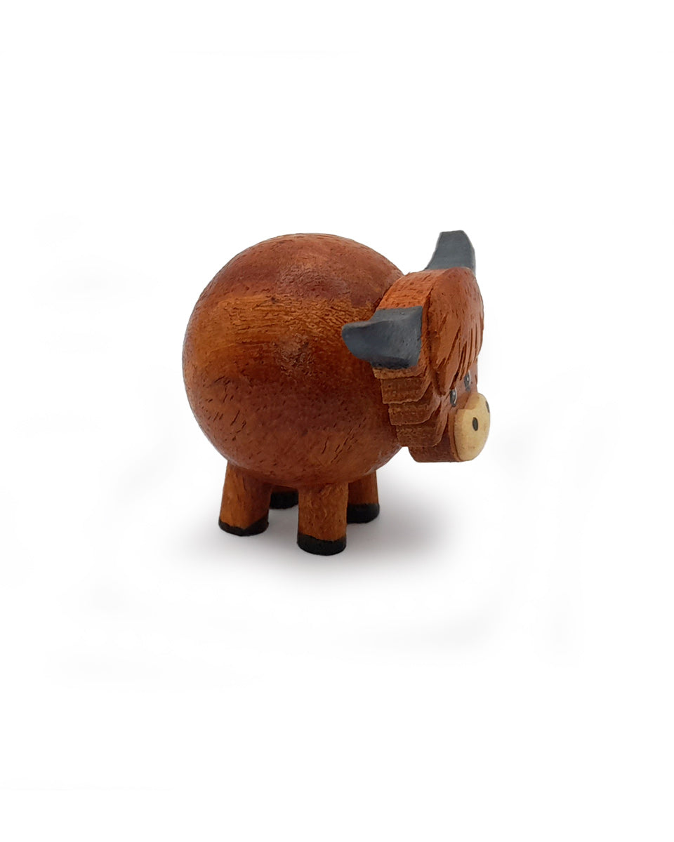 Small Wooden Highland Cow Ornament