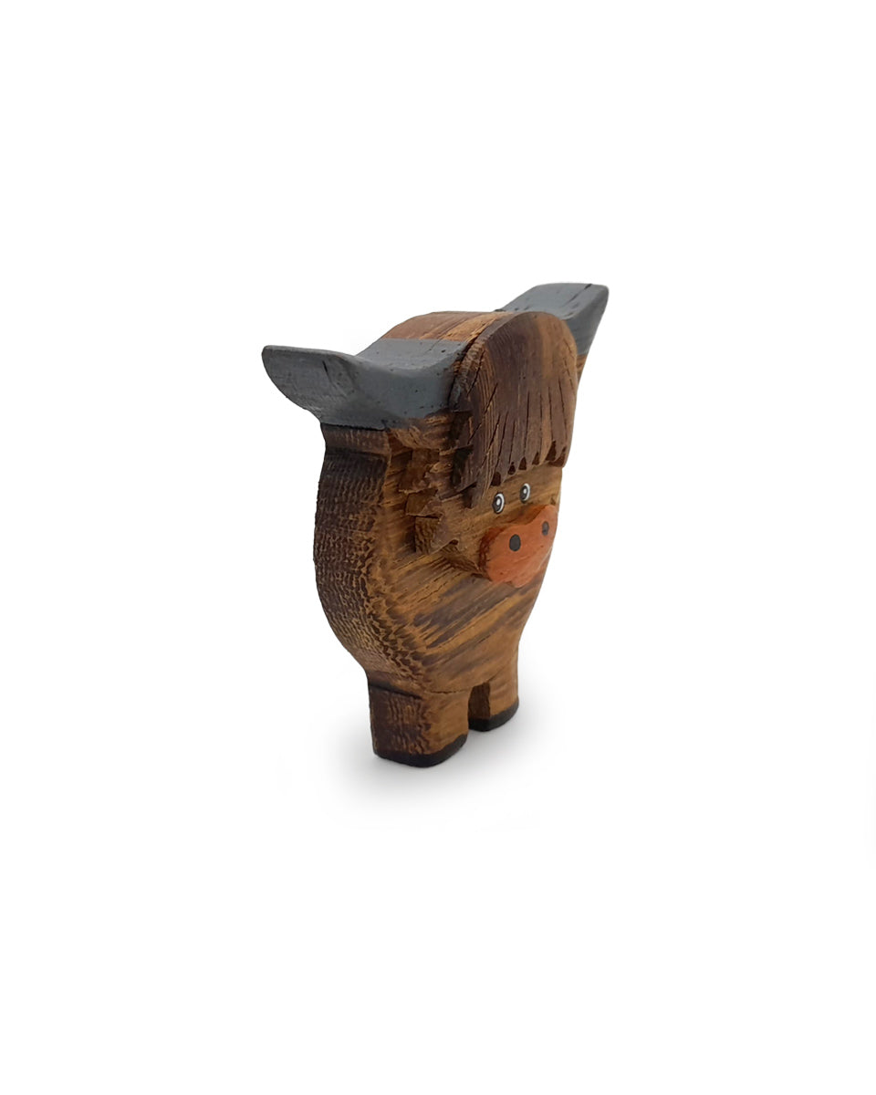 Wooden Highland Cow Fridge Magnet