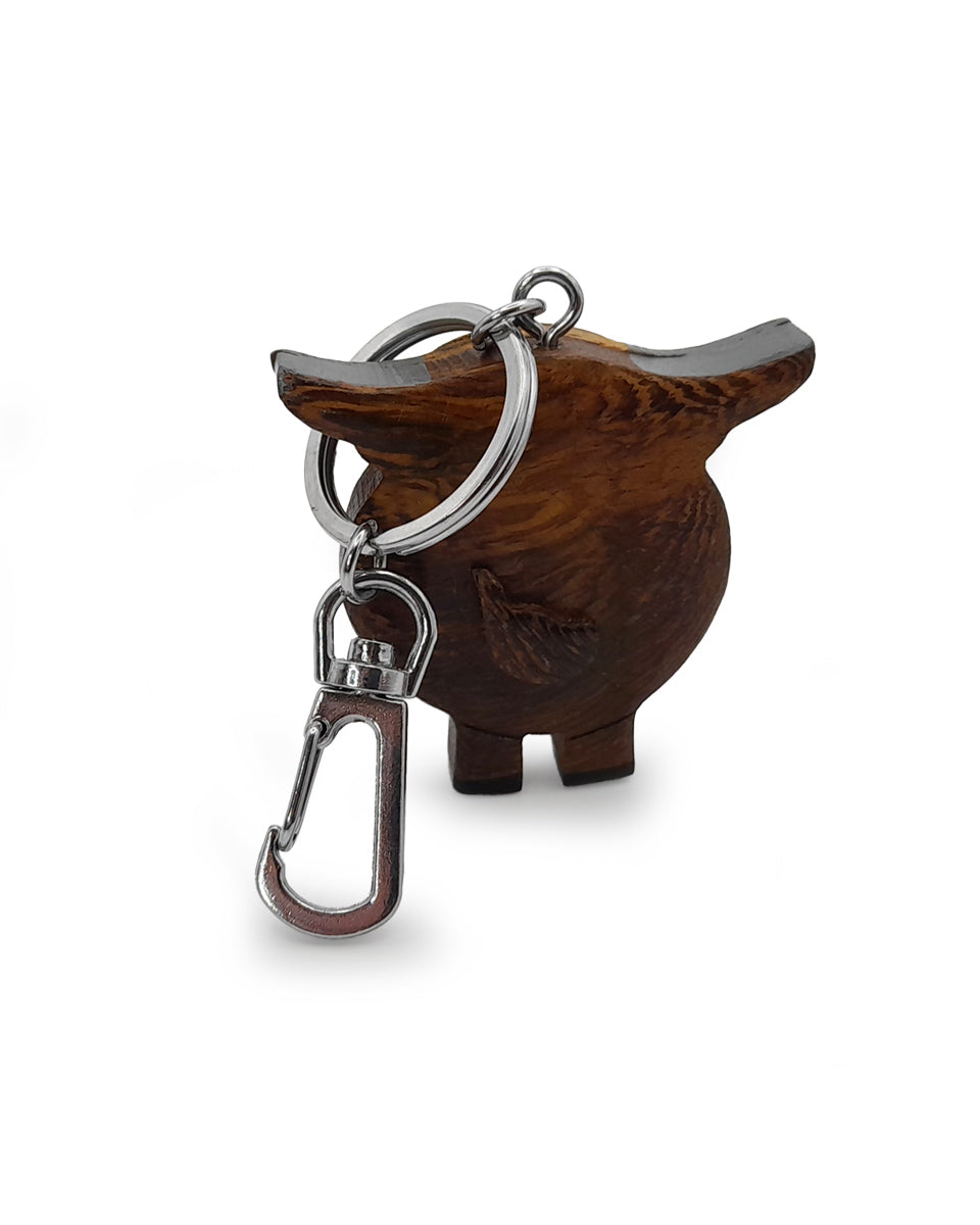 Wooden Highland Cow Keyring