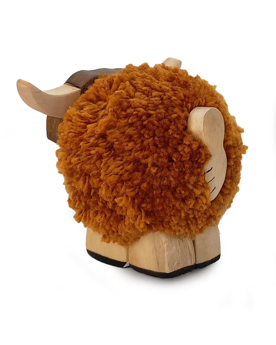 Highland Cow Pom Pom Figurine