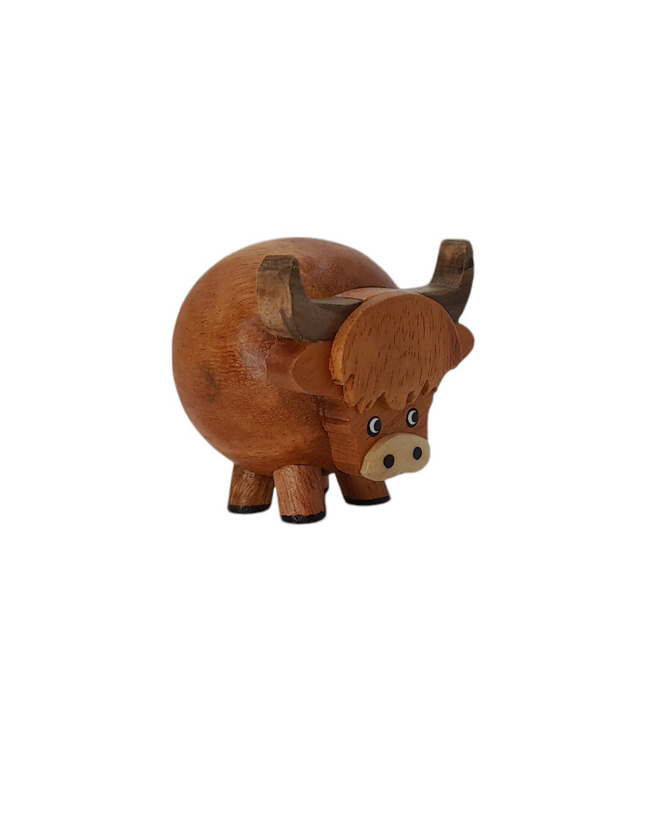 Small Wooden Highland Cow Ornament