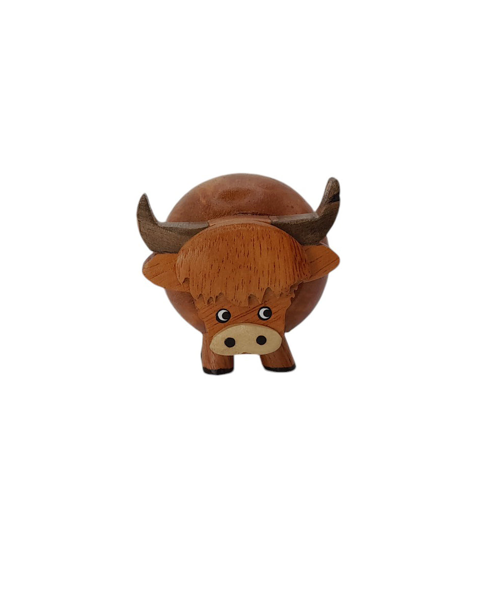 Small Wooden Highland Cow Ornament