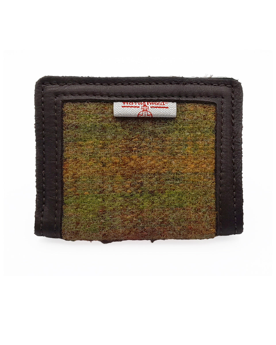 Sand Brown Plaid Harris Tweed and Deerskin Leather Wallet