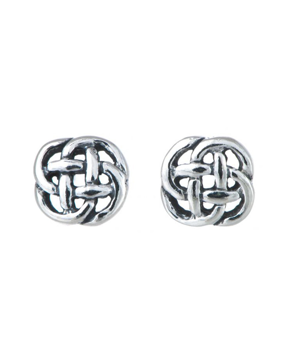 Sterling Silver Round Celtic Knot Stud Earrings