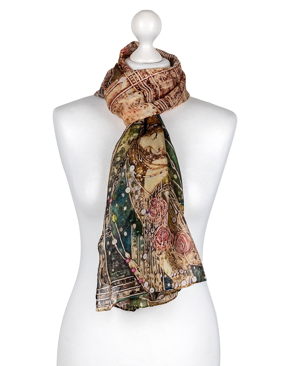 Mackintosh Hill House Sleeping Princess Silk Scarf - 100% Silk