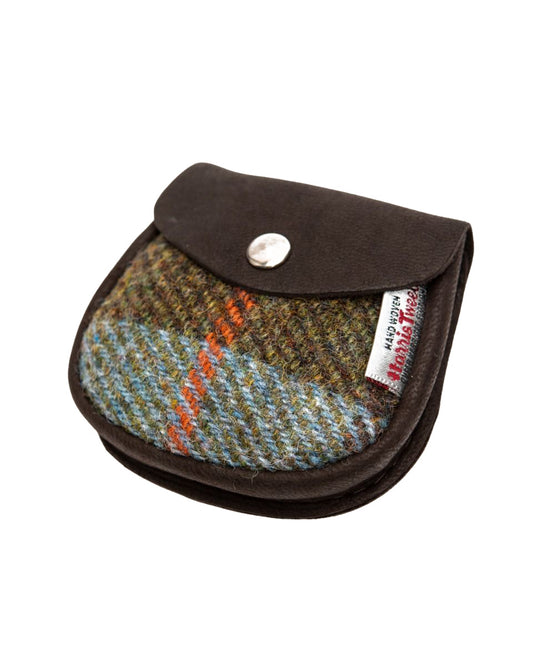 Harris Tweed and Deerskin Leather Purse in Hunting McLeod